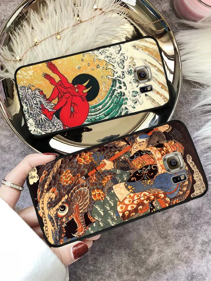Японский силиконовый чехол samurai для Samsung S6 Edge S7 S8 Plus S9 S10 S10e M10 M20 M30 M40|Бамперы| |