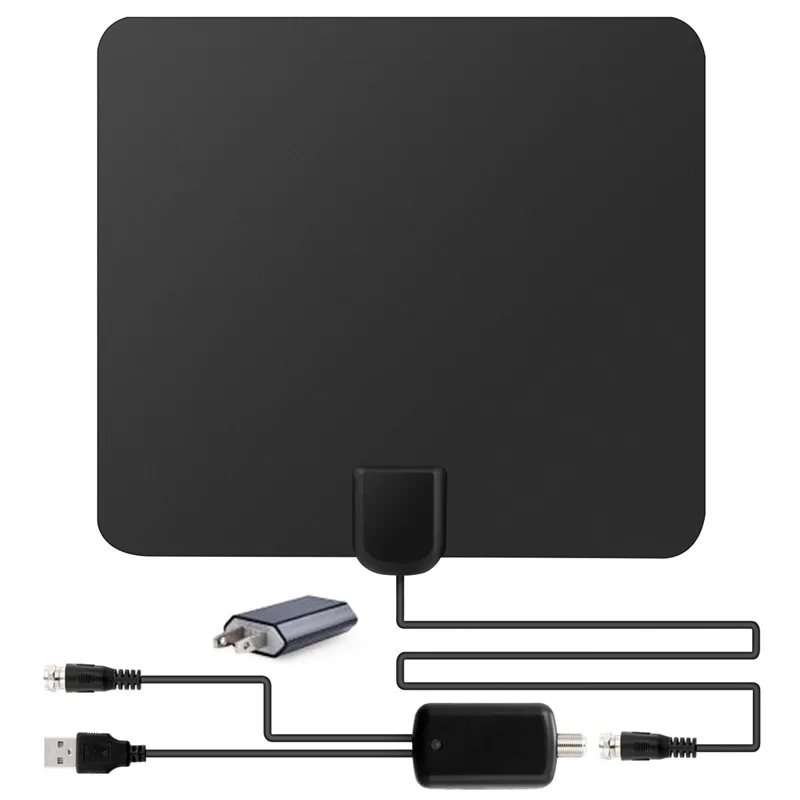 

SOONHUA 1080P Antena Digital Version HDTV Antenna 50 Miles Range Indoor Flat HD TV Antenna +Adapter+Amplifier 3 Pcs Set US Plug