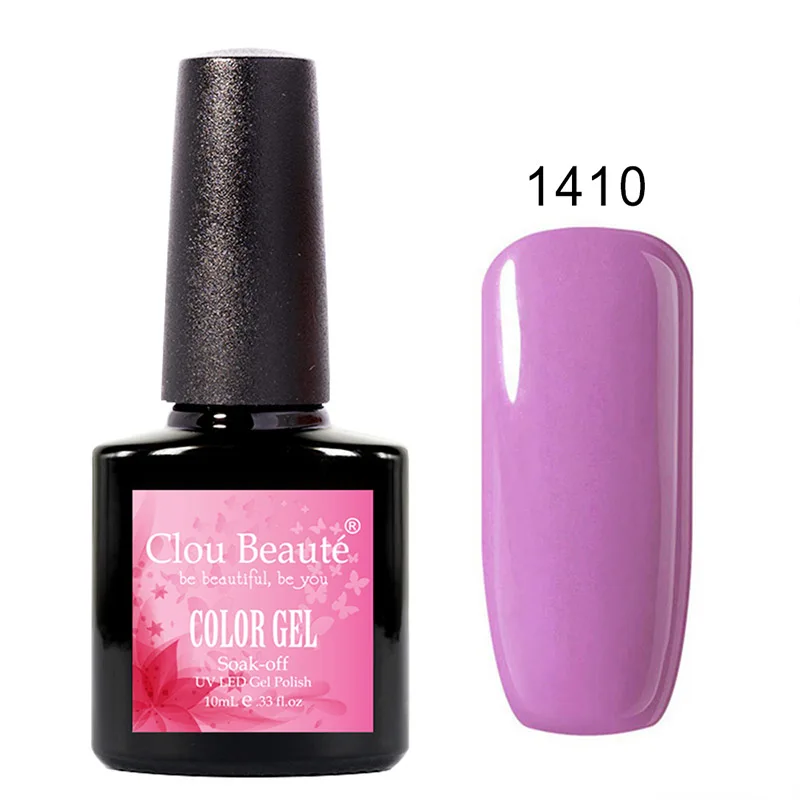 Clou Beaute УФ гель лак для ногтей 10 мл Неоновый Цвет Гель-лак для ногтей замачиваемый Белый Бежевый гель Перманентный УФ-и светодиодный эмалы Матовый верх - Цвет: 1410