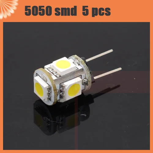 G4 1 Вт светодио дный лампы 5 5050 smd 12 В DC Холодный/теплый белый Кукуруза пятно света