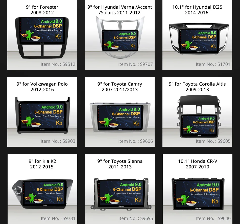 Ownice K3 Android 9,0 2 Din Автомобильный Радио универсальный DVD gps навигатор плеер 10," /9" HD экран Поддержка DSP DVR TPMS DAB+ 4G LTE