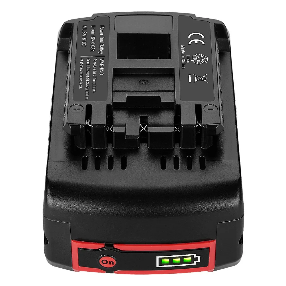 18 в 6.0Ah 6000 мА/ч, литий-ионный аккумулятор Батарея для Bosch BAT609 BAT618 17618 BAT618G BAT609 CFL180B GDR 18-LI, GDS 18V-LI, светодиодный светильник