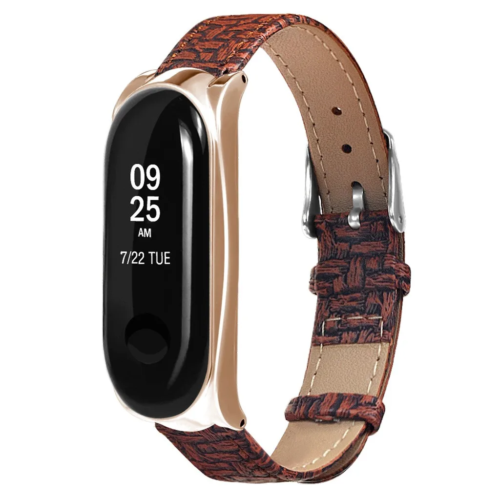Кожаный ремешок с тканым узором для Xaio mi Band 3, сменный ремешок на запястье Xao mi Xio mi Xiao mi band bnad3, ремешок на запястье