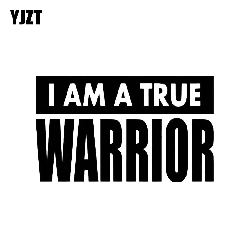 

YJZT 15.3*9.2CM Car Sticker Oem Words I Am A True Warrior Decal Soldier Black/Silver Covering The Body Vinyl C21-0087