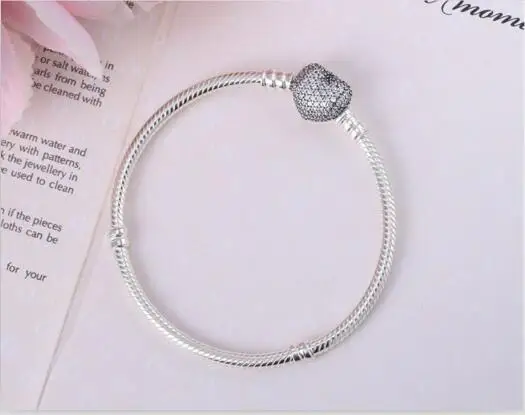 10 шт./лот 925 пробы серебряный браслет CZ Pave 590727CZ fit Pandoras талисманы европейский браслет из бисера ювелирные изделия DIY Изготовление