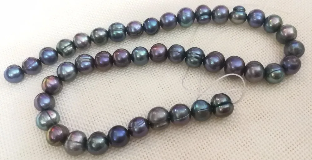 

Genuine AAA Natural Pearl 8mm black gray green colors baroque freshwater pearl loose beads DIY gift one strands Hole Approx 1mm