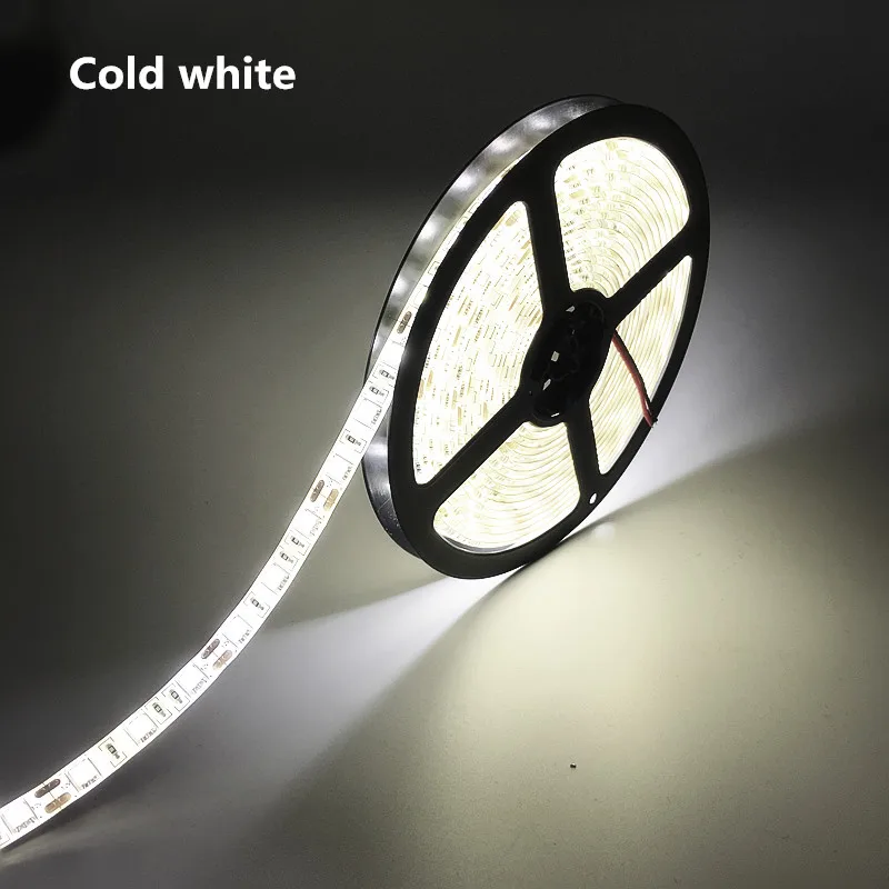 100 м/лот LED 5050 Гибкая полоса света 60LED/m 12В не водонепроницаемый 5 м/рулон RGB холодный