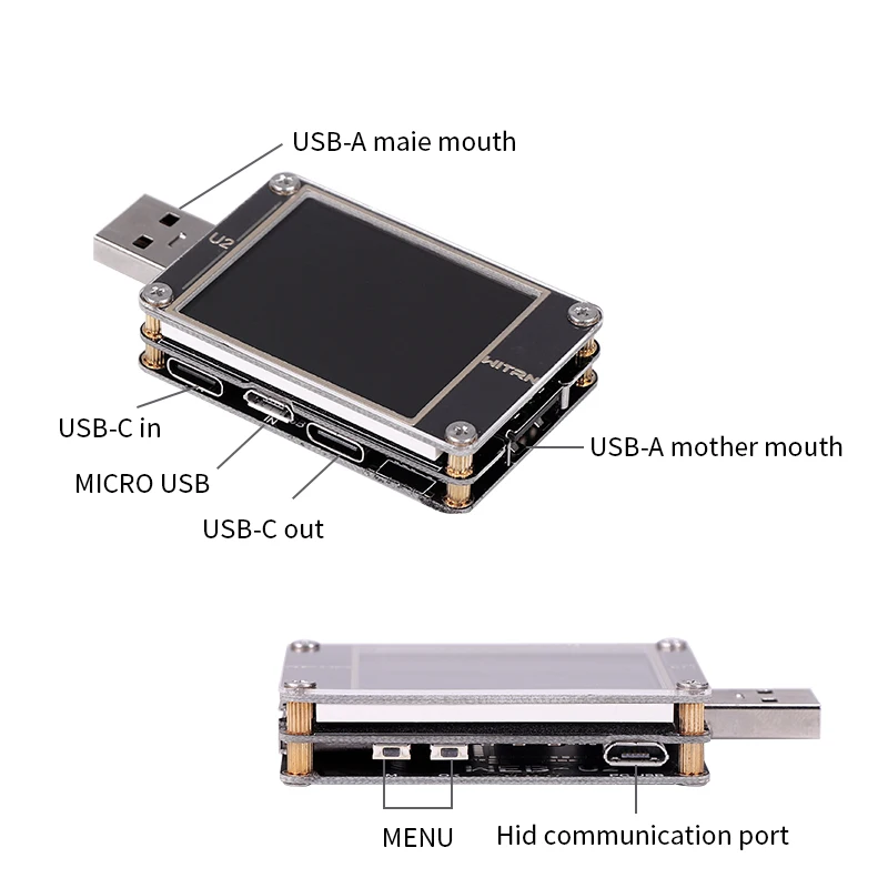 USB цветной тестер тока Вольтметр QC4 + PD3.0 2 PPS Быстрая зарядка протокол Емкость DC