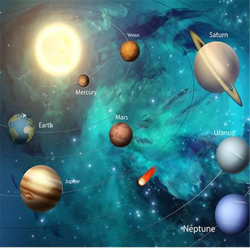 Custom Large 3D Murals Space Universe Wallpapers for Children's Room Starry Sky Planet Wall Papers Stereoscopic Home Decor |