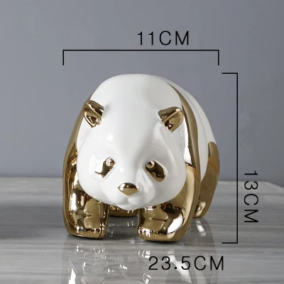 Gold B Горячая позолоченная Милая панда, семейное фарфоровое украшение, украшения для дома, ремесла, керамическое ремесло, гальваническое покрытие, подарок на день Святого Валентина - Цвет: Gold B