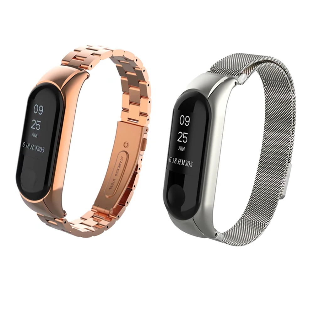 Mi Band 3 ремешок металлический из нержавеющей стали для Xiaomi mi ремешок 3 браслет mi Band 3 Браслеты Кожа Pulseira mi band 3 - Цвет ремешка: 8