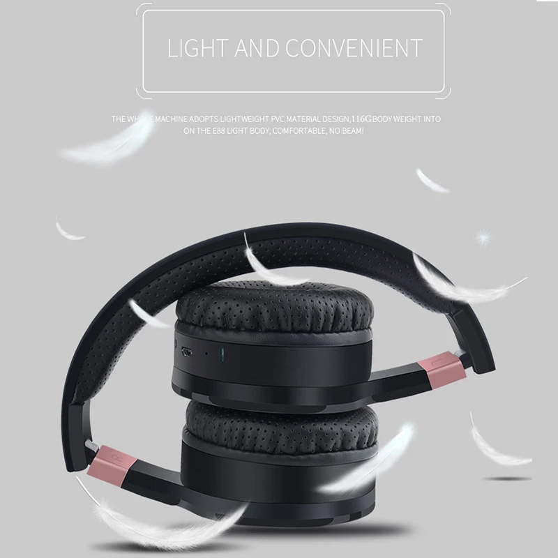 E88A портативные складные наушники Hifi стерео Бас шлем Аудио Bluetooth наушники Беспроводная музыкальная гарнитура с микрофоном