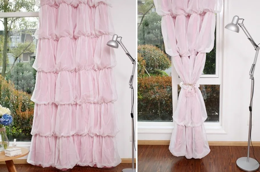 Пользовательские красивые занавески принцессы в корейском стиле для спальни