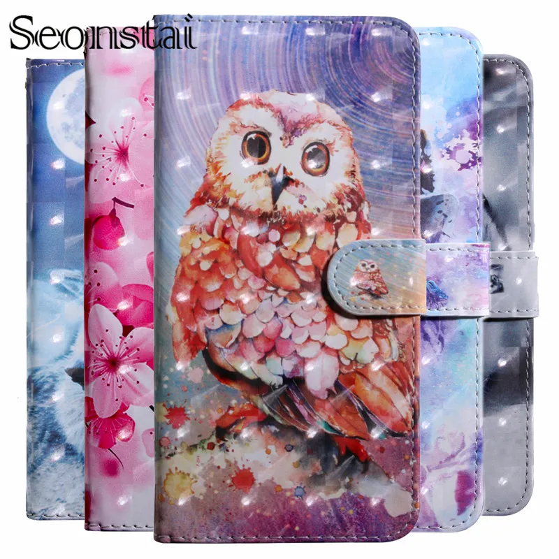 Кожаный чехол книжка для iPhone 8 7 Plus мягкие чехлы 5 5S 6 6S SE X XS XR Xs Max 3D подставка