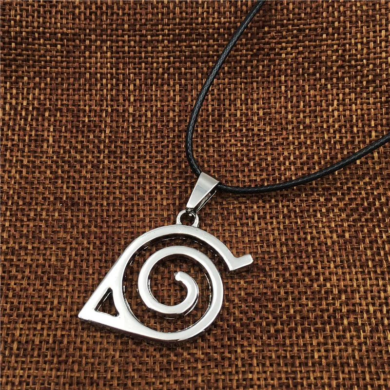 Оптовая продажа 10 шт./лот аниме ювелирные изделия по Наруто с логотипом konoha подвеска ожерелье веревкой цепь