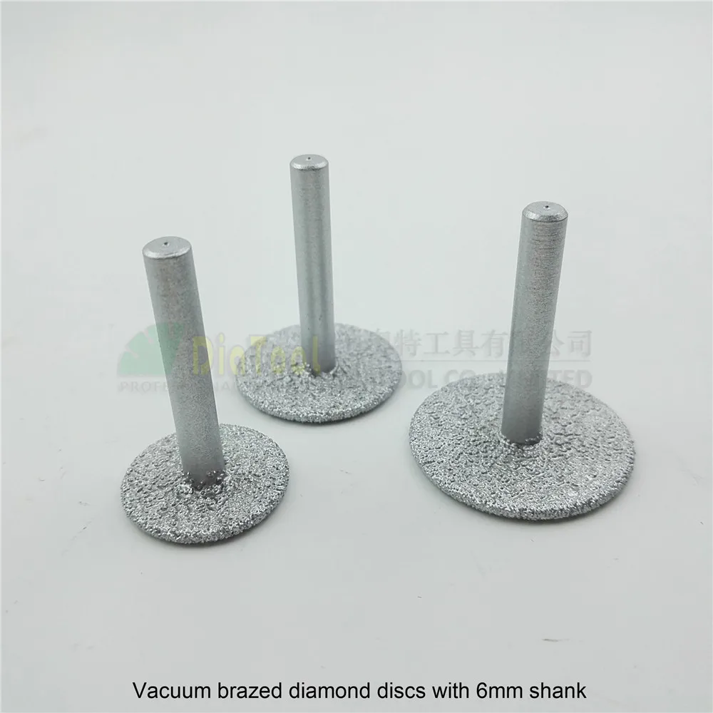 DIATOOL 3 шт./компл. Вакуумные Паяные алмазные режущие диски с 6 мм хвостовиком (25 + 30 35