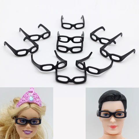 10 шт./партия, черные очки для кукол, аксессуары для кукол 30 см 1/6, очки для кукол мальчиков, друзей, кукол es023