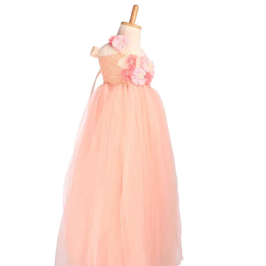 Ksummeree Floor-Length Flower Girls Tutu Dress Wedding Party Photo Props Baby Clothing Fluffy Princess Kids TS075 | Детская одежда и