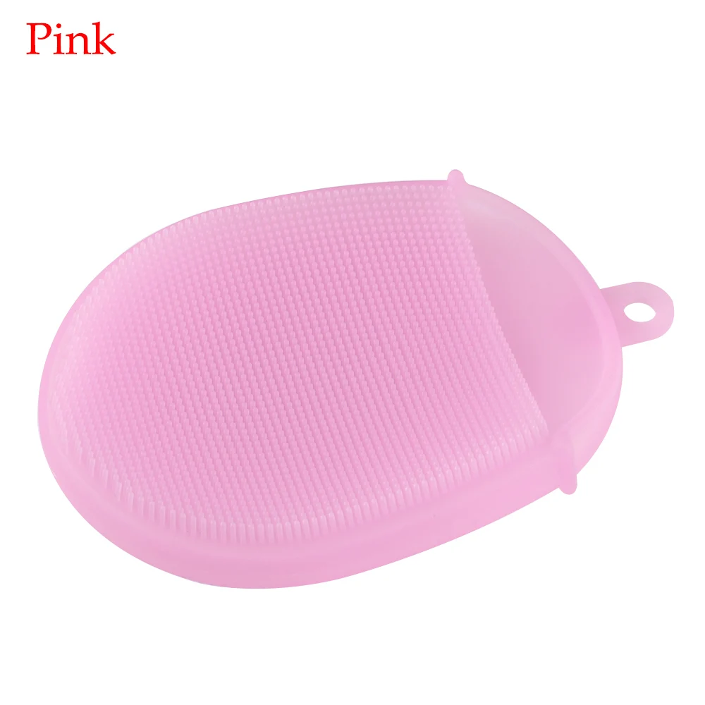 pink 1 шт Силиконовая щетка для лица щетка для тела перчатки для скруббера антицеллюлитный душ отшелушивающая щетка Скраб Щетка для спа-массажа кожи губка - Цвет: pink