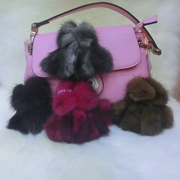 

Кошелек для ключей ручной работы, чехол для ключей из натурального меха норки, Высококачественная Женская ключница