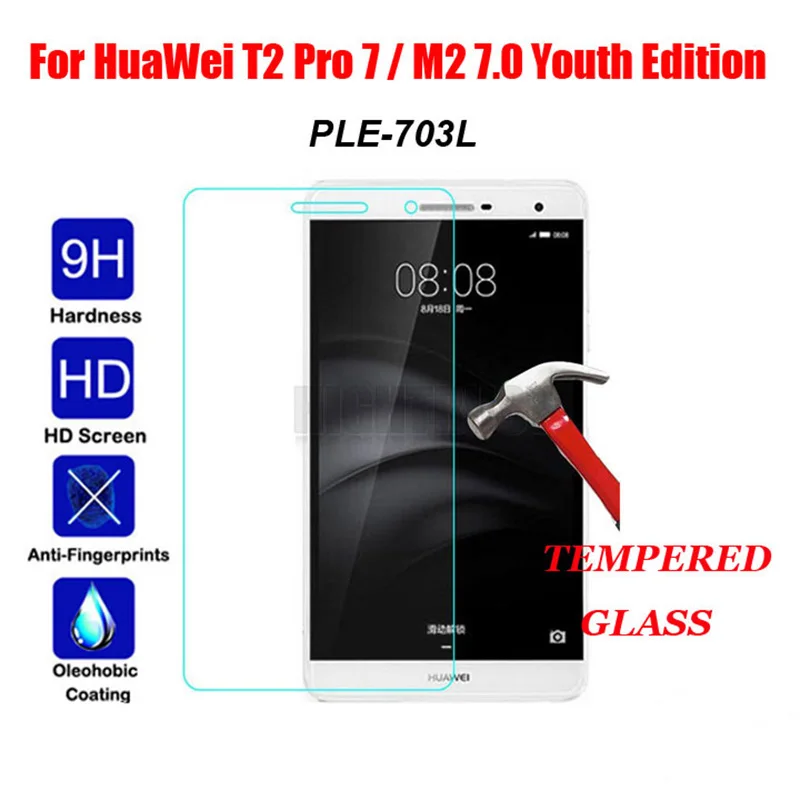 Ультратонкое закаленное стекло 9H для M2 Lite PLE 703L Защитное экрана Huawei MediaPad lite 7 0