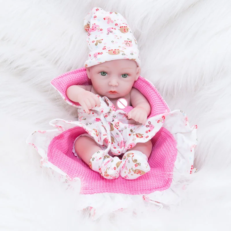 LEOOFU 28cm 11inch cute bebe reborn doll full body silicone baby dolls lifelike newborn gift babies toys | Игрушки и хобби