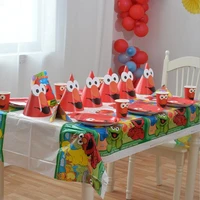 elmo seasame street disposable tableware sets elmo theme party decoration birthday party baby shower party decorations supplies