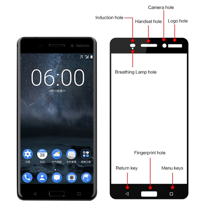 CHYI полностью проклеенное стекло для nokia 5 6 7 plus защита экрана олеофобное покрытие