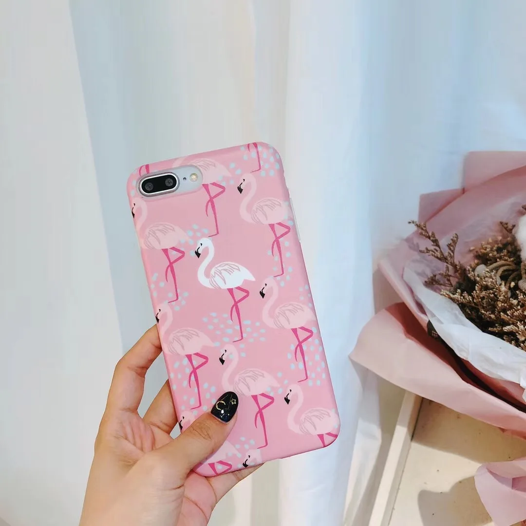 Фламинго чехол для телефона IPhone 7 8 плюс Лето мягкая Full Cover 6 S X Plus капа |
