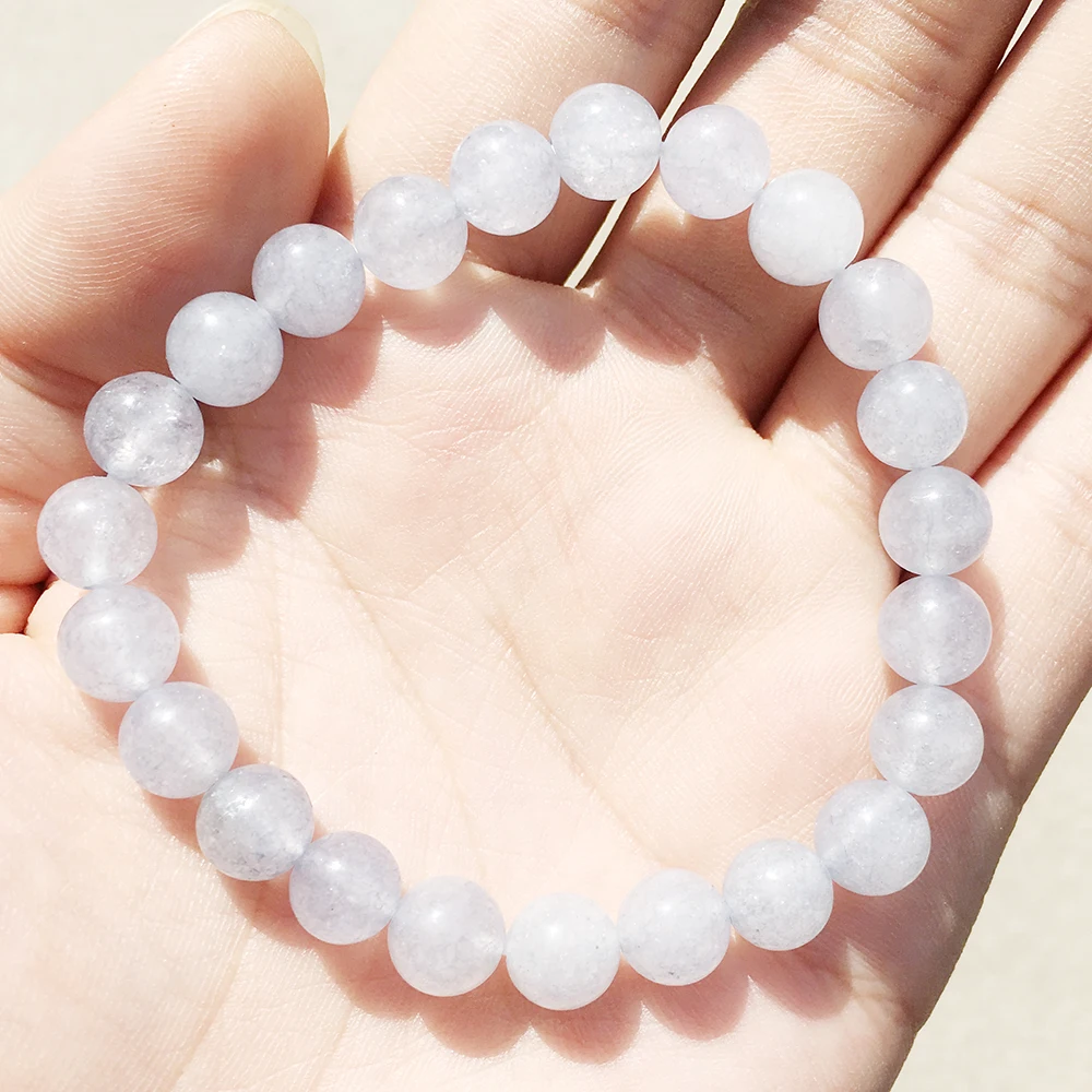Ruberthen A Grand Aqua marine Gem Stone Bracelet Protection Communication Yoga Meditation Wrist Mala Divine Jewelry | Украшения и