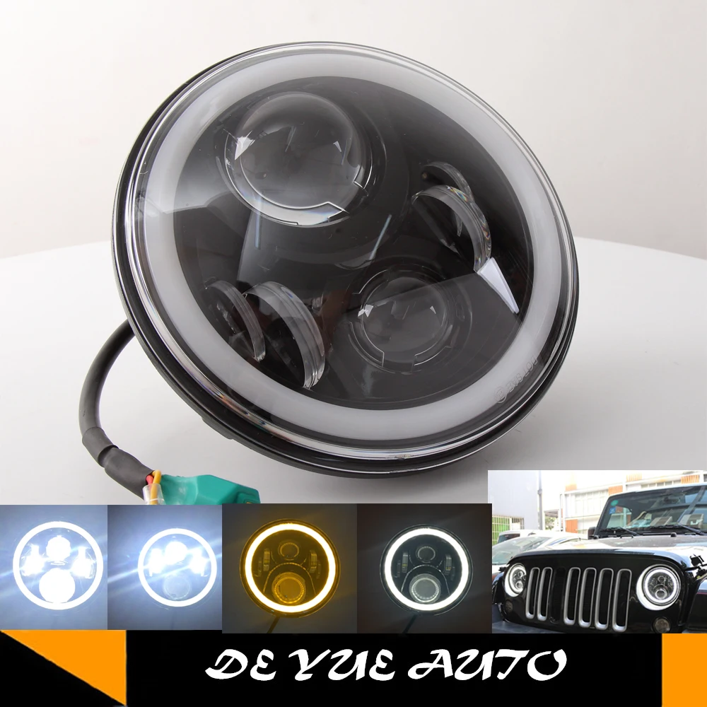 Бесплатная доставка 7 дюймов светодиодные фары &quotогни с дальнего ближнего света