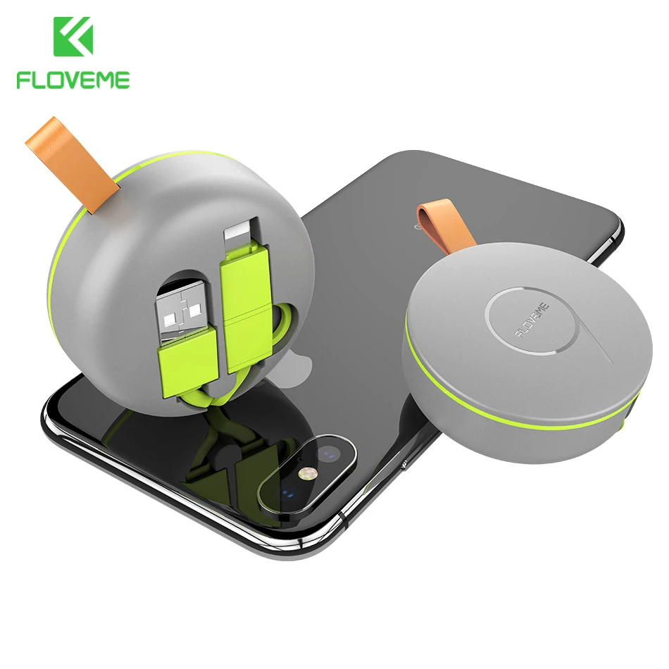 FLOVEME 2 в 1 USB Выдвижной кабель для iPhone/Micro А зарядка iOS iPhone X 10 7 8 SE зарядное устройство