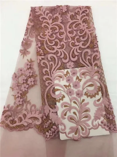 Оптовая продажа новейшая сетчатая африканская 3D Цветочная кружевная ткань