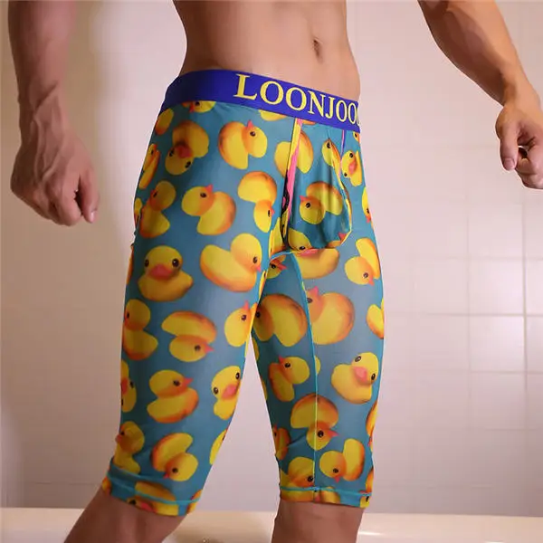 Green Duck Фирменное Мужское нижнее белье, трусы, мужские сексуальные трусы, Cueca Masculina, u-образные трусы, мужские трусы на молнии, мужское нижнее белье, Ropa pants - Цвет: Green Duck