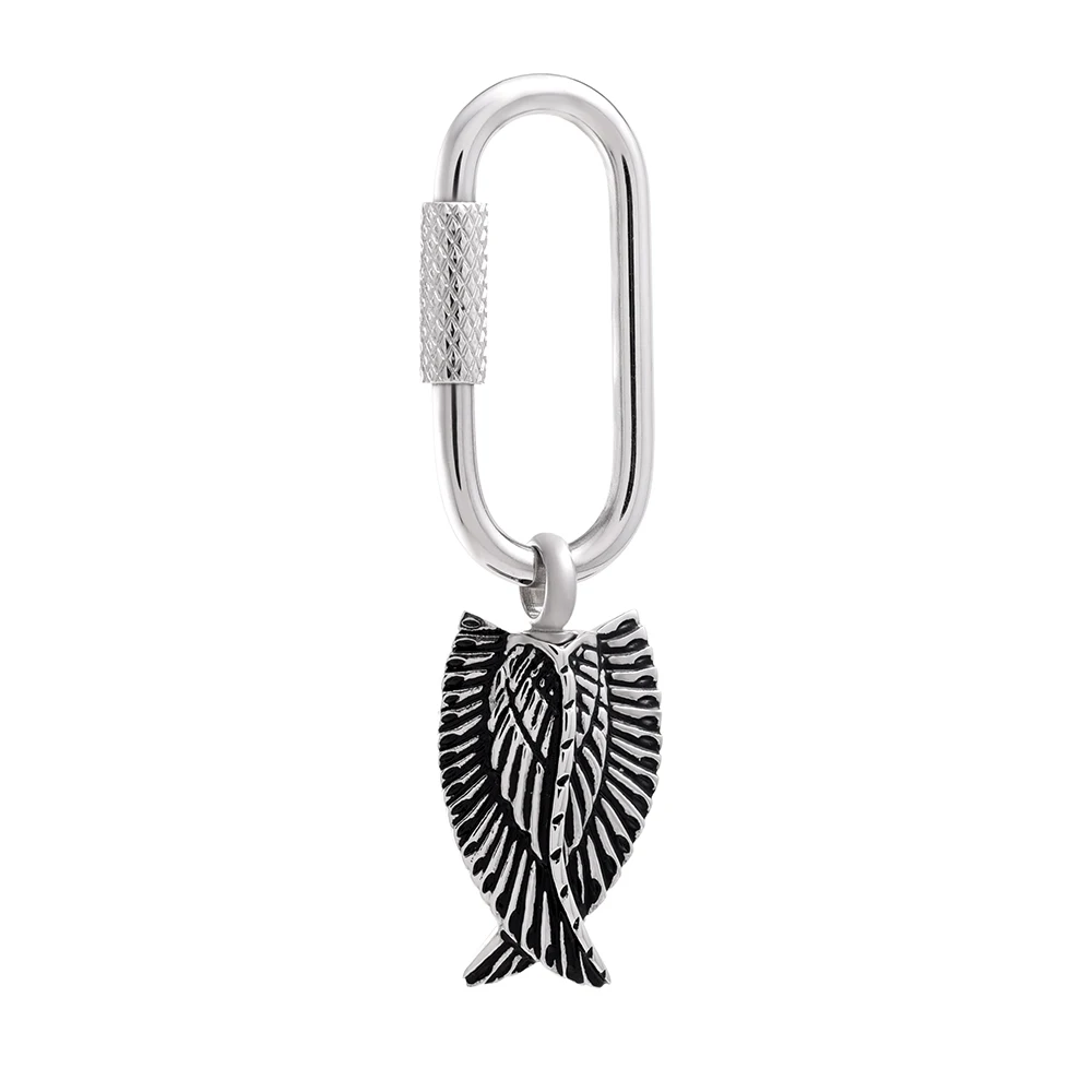 

IJK2050 Stainless Steel Wing Cremation Keepsake Keyring Cremation for Ashes Urn Memorial Souvenir Keyring Jewelry