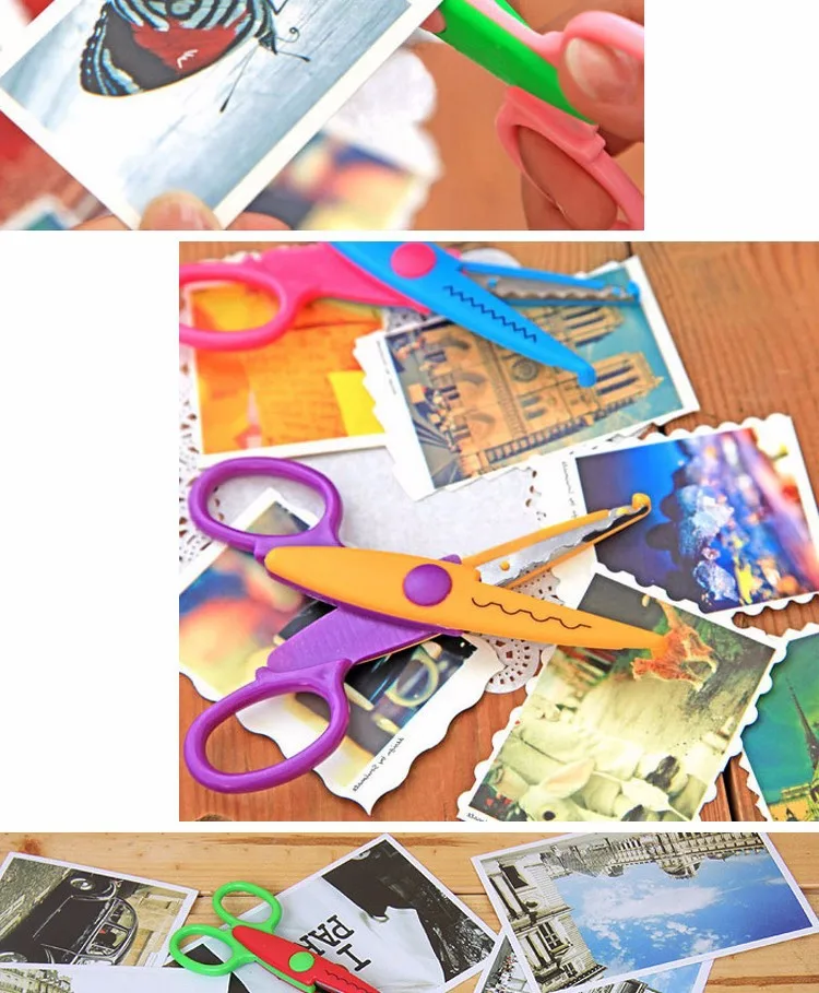 6 шт/лот милые детские DIY декоративные ножницы для бумажной ткани ленты резки фотоальбома Скрапбукинг дизайн резак школы