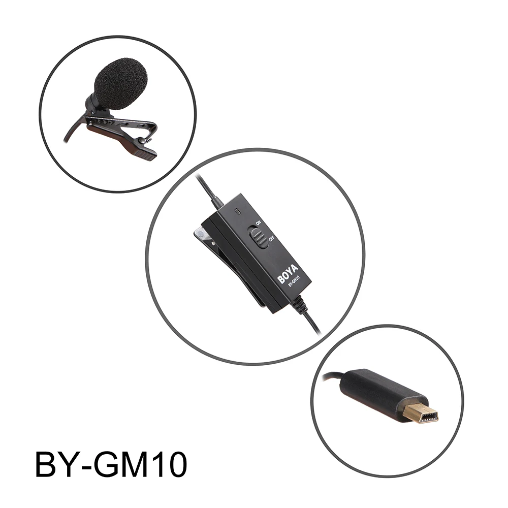 BOYA BY-GM10 Pro Lapel Clip Type Omnidirectional Condenser Audio Microphone For GoPro HD Hero 4 3+ 3 Camera | Электроника