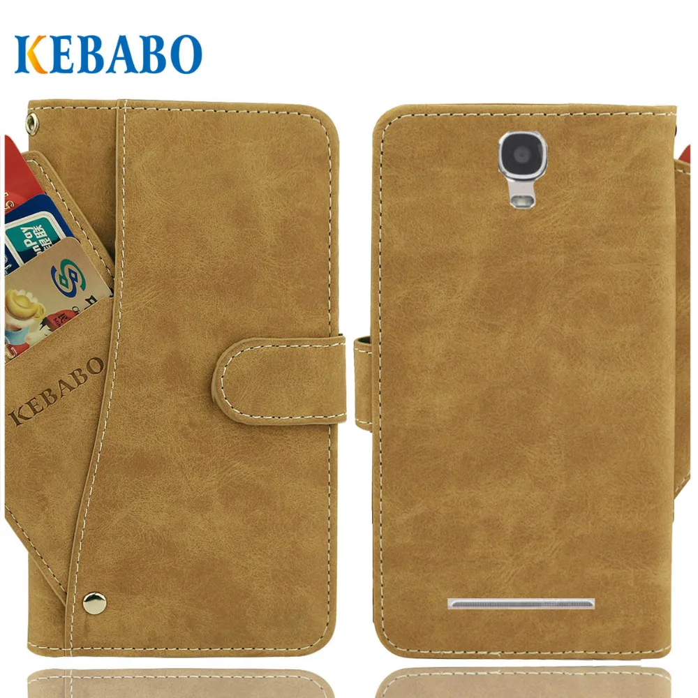 

Vintage Leather Wallet DEXP Ixion ES850 Case 5" Flip Luxury 3 Front Card Slots Cover Magnet Stand Phone Protective Bags