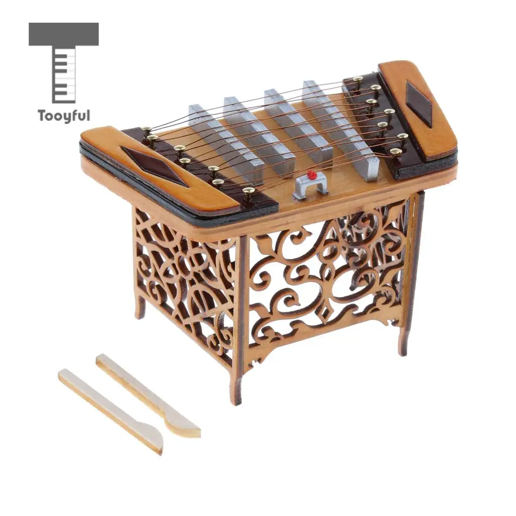 Мини Миниатюрный Yangqin Dulcimer музыкальный инструмент модель для детей Рождественский подарок