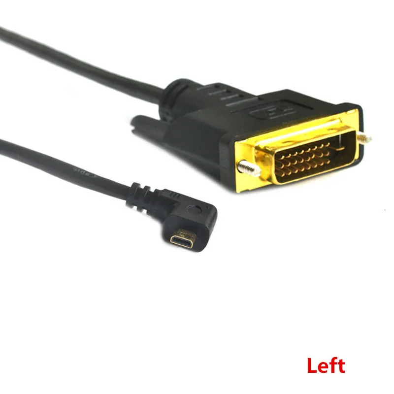 Micro HDMI Type D Up & Down Left Right Angled 90 Degree to DVI 24+1 Cable Plated 3D 4K 1080p Audio for Tablet ComputerTV | Компьютеры и