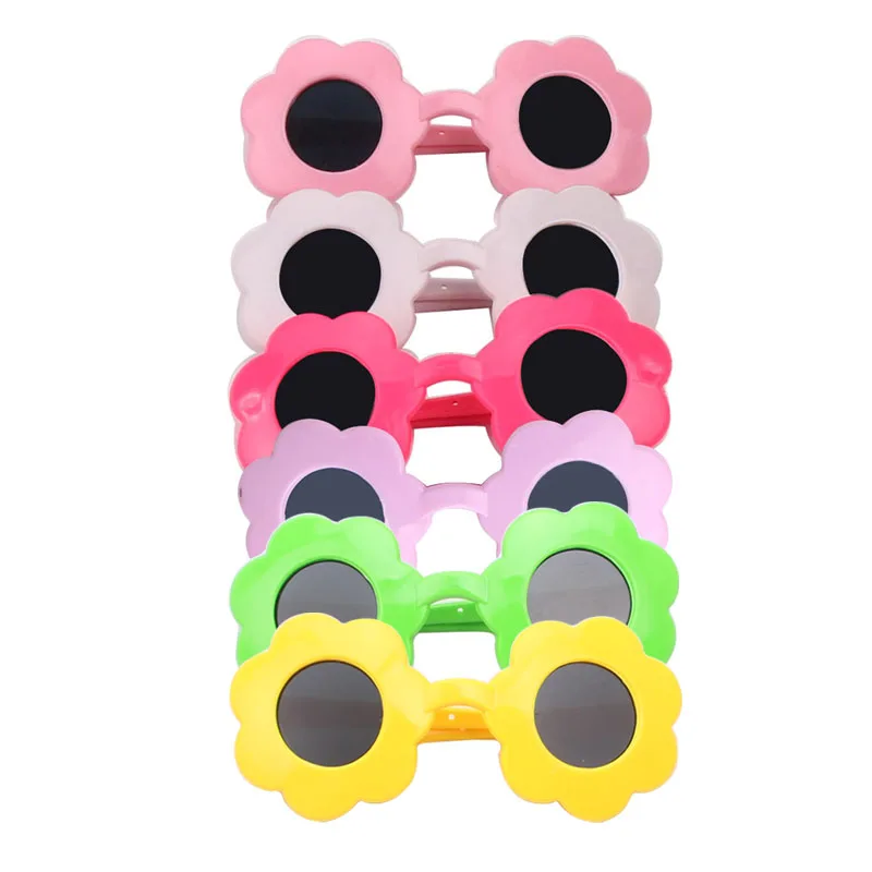

18 inch Girls doll glasses Cute floral sunglasses holiday American newborn plastic glasses Baby toys fit 43 cm baby dolls c195