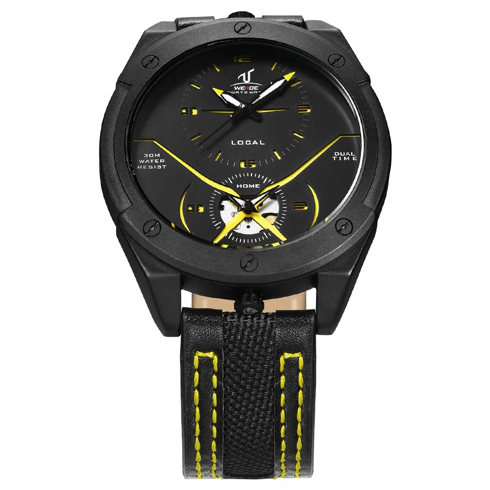 WEIDE оригинальные мужские s часы брендовые роскошные кожаные кварцевые спортивные