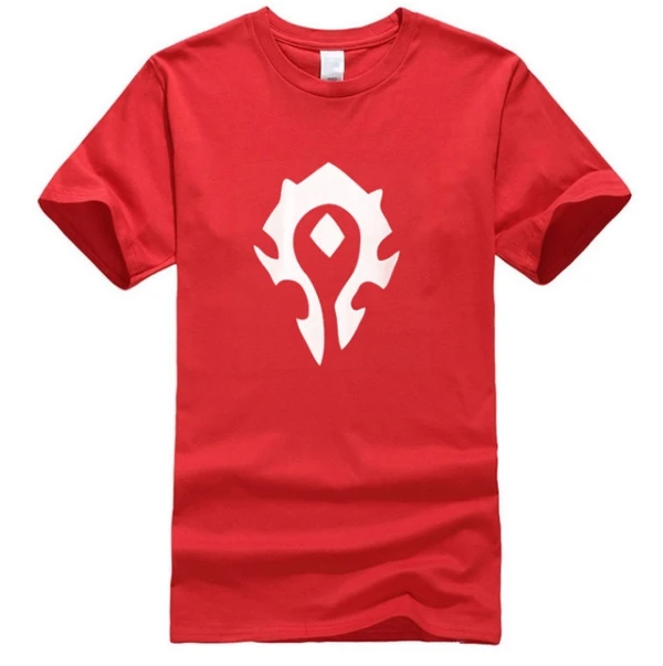 Горячее предложение! Распродажа! BAIJOE модные футболки для игры WOW ALLIANCE& Horde, мужские графические хлопковые футболки, летние футболки с коротким рукавом и круглым вырезом, мужские топы - Цвет: red white