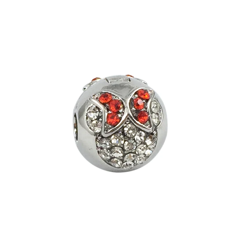 4 шт./лот Minne с кристальным зажимом ожерелье застежкой из европейских бусин