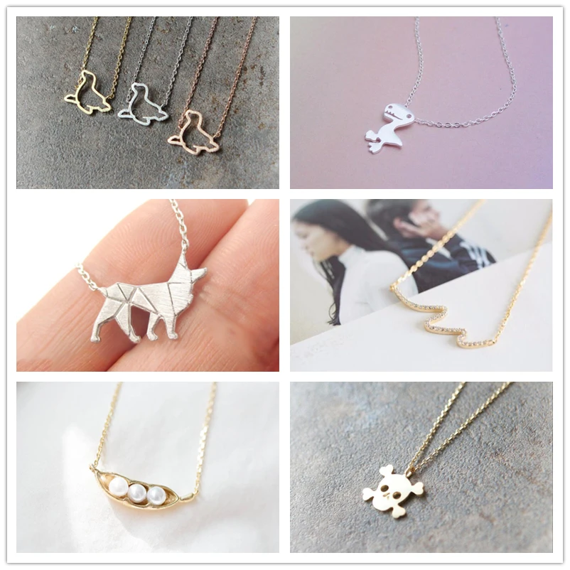 Маргаритки Bijoux 2018 динозавр собака жемчуг горох череп ожерелье-подвеска животное