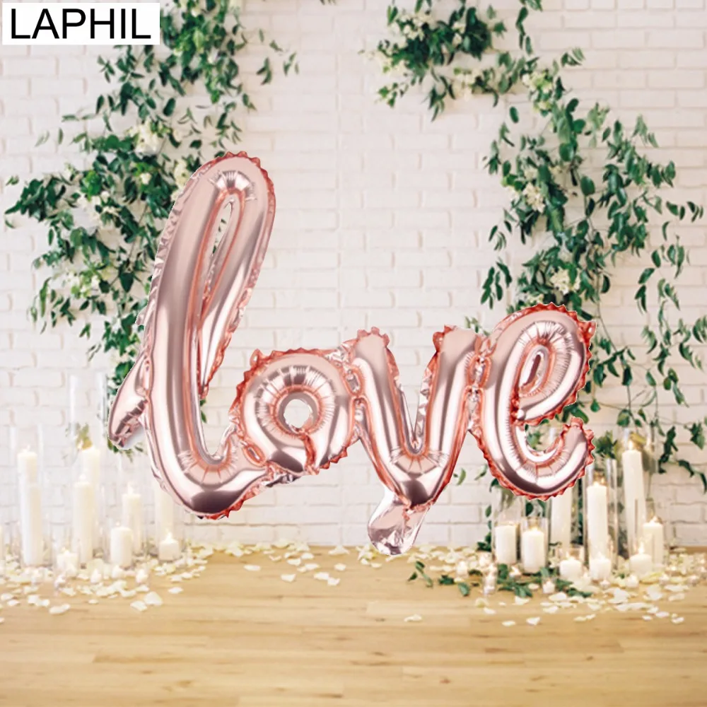 

LAPHIL Rose Gold Love Foil Balloons Wedding Decoration Gold Latex Balloons Happy Birthday Party Decorations Party Supplies