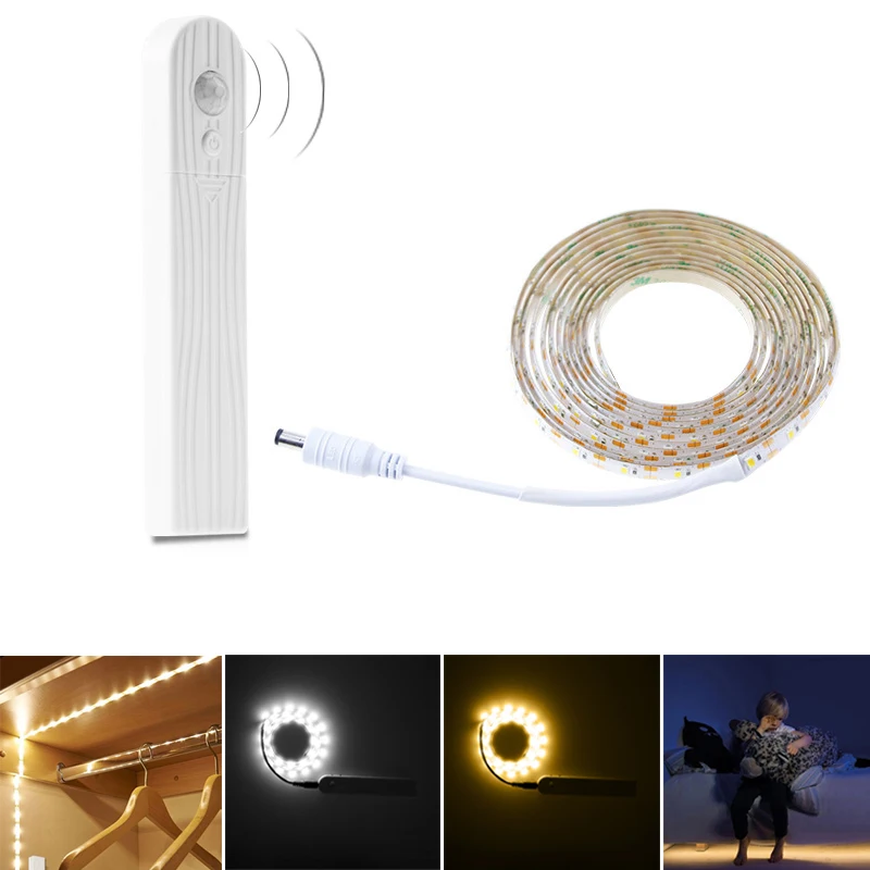 Led Strip Waterproof Motion Sensor Light Battery Operated Flexible Rope Strips Night Lights Bedroom Lamp For Kids Babyroom Stair | Освещение
