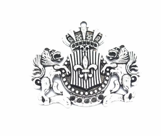 20 шт. подвеска в виде короны льва изящные модные подвески винтажная серебряная