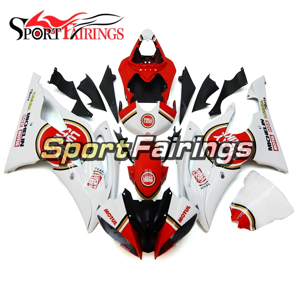 

Белый красный набор для черного корпуса для Yamaha YZF-600 R6 2008 2016 08 09 10 11 12 13 14 15 16 Корпус Корпуса из АБС-пластика