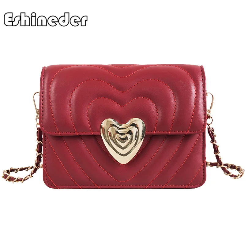 Элитный бренд разработан металлическое сердце Crossbody Сумка Полосатый лоскут